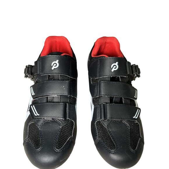 Peloton Cycling Shoes Unisex Size 41 With Cleats Black And Red Fitness Spin Bike - Picture 2 of 11